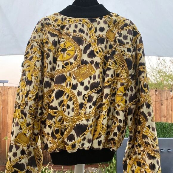 2018 Moschino x H&M Jeremy Scott Rare Collab Silk Puffer Bomber Jacket NWT - Picture 5 of 11